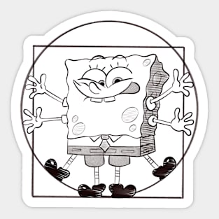 vitruvian spongebob Sticker